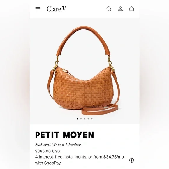 Clare V Natural Woven Shoulder Bag - Picture 1 of 7